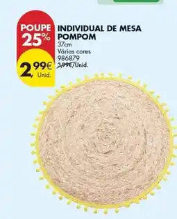 Pingo Doce Individual de mesa pompom promoção