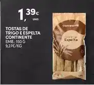 Continente Continente - tostas de trigo e espelta promoção