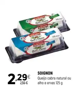 Coviran SOIGNON Queijo cabra natural ou alho e ervas promoção