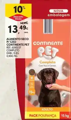 Continente Continente - alimento seco p/ carn pet completo promoção