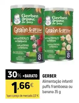 Coviran GERBER Alimentação infantil puffs framboesa ou banana promoção