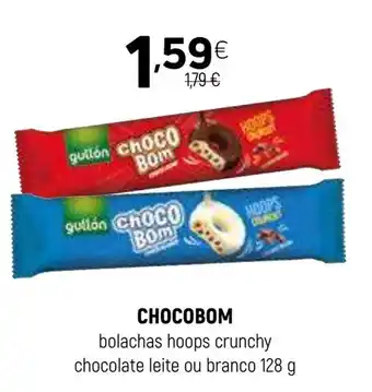 Coviran CHOCOBOM bolachas hoops crunchy chocolate leite ou branco promoção