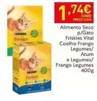 Recheio Friskies - alimento seco p/gato vital coelho frango legumes promoção