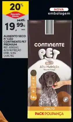 Continente Premium - alimento seco p/contiente pet promoção