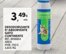 Continente Continente - desodorizante p/ absorvente gato promoção
