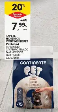 Continente Premium - tapete igiénico continente pet promoção