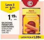 Continente A+ - salsichas frankfurt continente promoção
