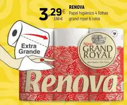 Coviran RENOVA Papel higiénico 4 folhas grand royal 6 rolos promoção