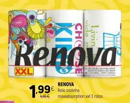 Coviran RENOVA Rolo cozinha maxiabsorption xxl 3 rolos promoção