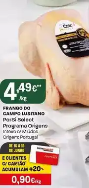 Intermarché Porsi select programa origens - frango do campo lusitano promoção