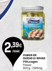 Intermarché Páturages - cubos de queijo c/ ervas promoção