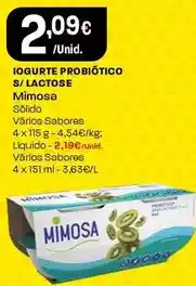 Intermarché Mimosa - iogurte probiotico s/ lactose promoção