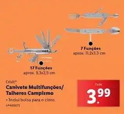 Lidl Crivit - canivete multifunções talheres campismo promoção