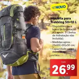Lidl Crivit - mochila para trekking 50+10 l promoção