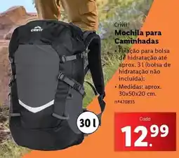 Lidl Crivit - mochila para caminhadas promoção