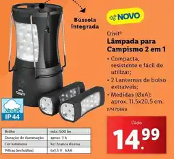 Lidl Crivit - lámpada para campismo 2 en 1 promoção