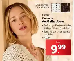 Lidl Esmara - casaco de malha ajour promoção