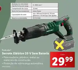 Lidl Madeira - serrote elétrico 20 v sem bateria promoção
