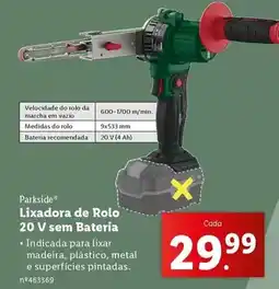 Lidl Madeira - lixadora de rolo 20 v sem bateria promoção