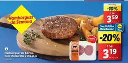 Lidl com - hamburguer de bovino com mozzarella e orejas promoção
