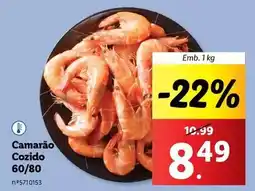 Lidl Camarão cozido 60/80 promoção