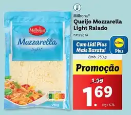 Lidl Milbona - queijo mozzarella light ralado promoção