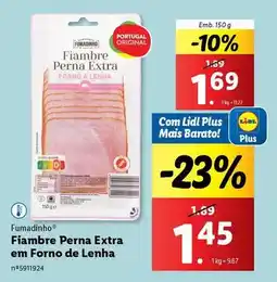 Lidl Fumadinho - fiambre perna extra em forno de lenha promoção