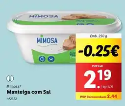 Lidl Mimosa - manteiga com sal promoção