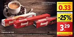Lidl Nespresso - capsulas de cafe promoção