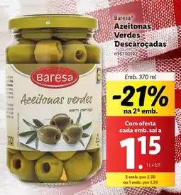Lidl A+ - azeitonas verdes descarocadas promoção