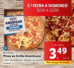 Lidl Mcennedy - pizza ao estilo americano promoção