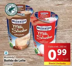 Lidl Mcennedy - batido de leite promoção