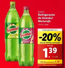 Lidl Sumol - refrigerante de ananas/ maracujá promoção