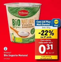 Lidl Milbona - iogurte natural promoção