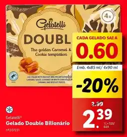 Lidl Gelatelli - gelado double billionario promoção