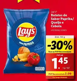 Lidl Lay's - batatas de sabor paprika/ queijo e cebola promoção