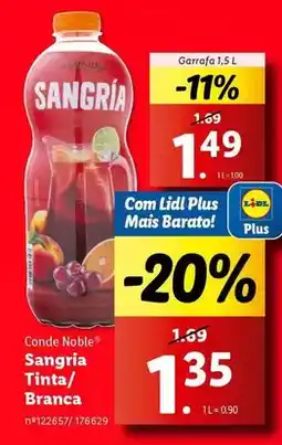 Lidl Conde noble - sangria tinta/banca promoção