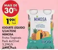 Pingo Doce Mimosa - iogurte liquido s/lactose promoção