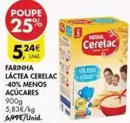 Pingo Doce Cerelac - farinha láctea -40% menos açúcares promoção