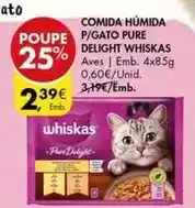 Pingo Doce Whiskas - comida humida p/gato pure delight promoção