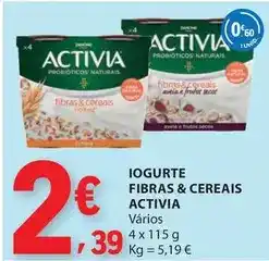 E.Leclerc Activia - iogurte fibras & cereais promoção
