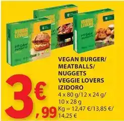 E.Leclerc Izidoro - vegan burger/meatballs/nuggets veggie lovers promoção