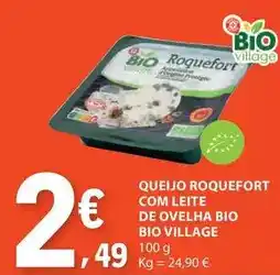 E.Leclerc Bio - queijo roquefort com leite de ovelha bio bio village promoção