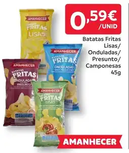 Amanhecer Batatas Fritas Lisas/ Onduladas/ Presunto/ Camponesas promoção