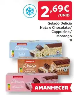 Amanhecer Gelado Delícia Nata e Chocolate/ Cappucino/ Morango promoção