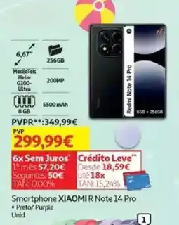 Auchan Smartphone XIAOMI R Note 14 Pro promoção