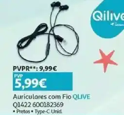 Auchan Auriculares com Fio QLIVE promoção