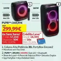 Auchan Coluna Alta Potência JBL PartyBox Encore2 • Microfone sem Fios Unid. promoção