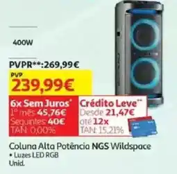 Auchan Coluna Alta Potência NGS Wildspace promoção