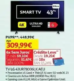 Auchan TV LG 43UR78006LK.AEU promoção